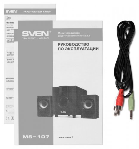 Колонки Sven MS-107 2.1 черный 10Вт фото 3