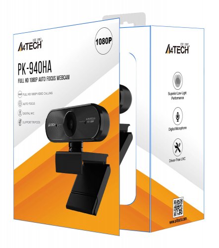 Камера Web A4Tech PK-940HA черный 2Mpix (1920x1080) USB2.0 с микрофоном фото 3