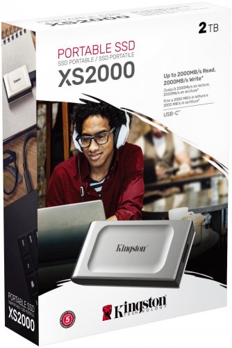 Накопитель SSD Kingston USB-C 2Tb SXS2000/2000G XS2000 1.8" серый фото 4