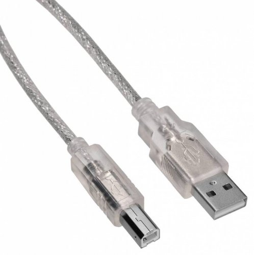 Кабель Buro USB2.0-AM/BM-Trans USB A(m) USB B(m) 1.8м прозрачный фото 3