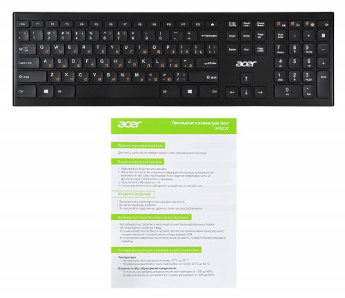 Клавиатура Acer OKR010 черный USB беспроводная slim Multimedia фото 10