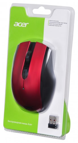 Мышь Acer OMR032 черный/красный оптическая (1600dpi) беспроводная USB (3but) фото 8
