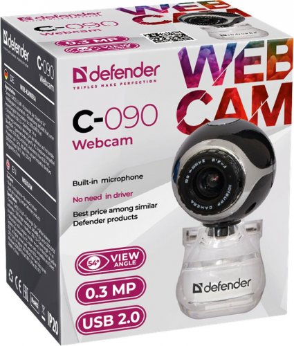 Камера Web Defender C-090 черный 0.3Mpix (3200x2400) USB2.0 с микрофоном фото 4