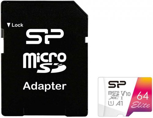 Флеш карта microSDXC 64Gb Class10 Silicon Power SP064GBSTXBV1V20SP Elite + adapter фото 2
