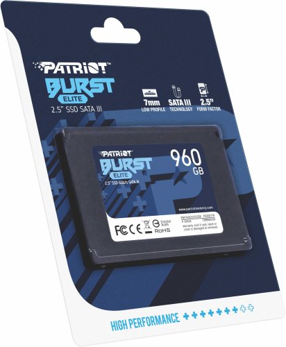 Накопитель SSD Patriot SATA III 960Gb PBE960GS25SSDR Burst Elite 2.5" фото 7