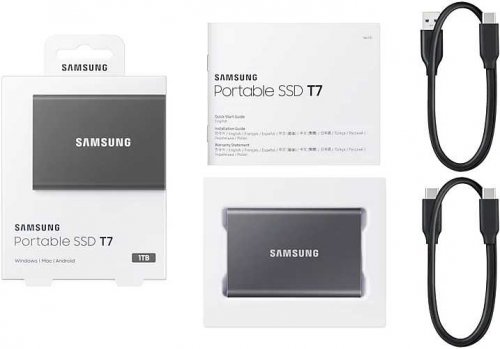 Накопитель SSD Samsung USB-C 1Tb MU-PC1T0T/WW T7 1.8" черный фото 2