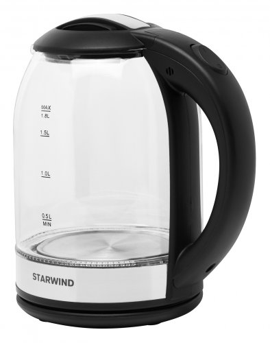 Чайник электрический Starwind SKG2051 1.8л. 1800Вт черный/серебристый (корпус: стекло) фото 10