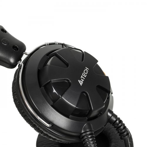 Наушники с микрофоном A4Tech HS-28 черный 1.8м накладные оголовье (HS-28 (BLACK)) фото 3