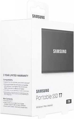 Накопитель SSD Samsung USB-C 1Tb MU-PC1T0T/WW T7 1.8" черный фото 4