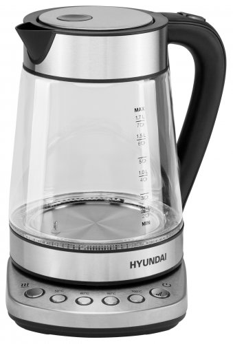 Чайник электрический Hyundai HYK-G3026 1.7л. 2200Вт серебристый/черный (корпус: стекло) фото 10