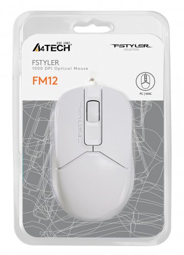 Мышь A4Tech Fstyler FM12S белый оптическая (1200dpi) silent USB (3but) фото 2