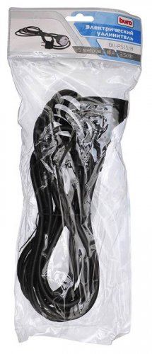 Сетевой удлинитель Buro BU-PS1.5/B 5м (1 розетка) черный (пакет ПЭ) фото 4