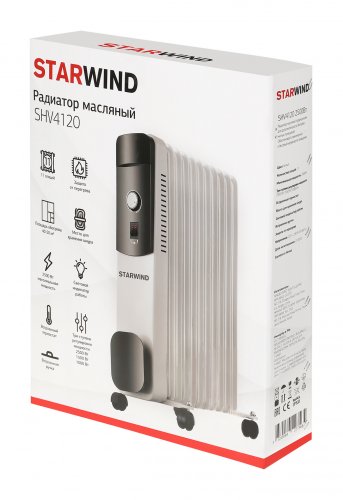 Радиатор масляный Starwind SHV4120 2500Вт белый/черный фото 2