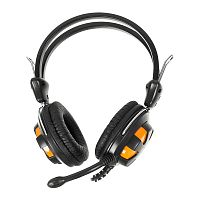 Наушники с микрофоном A4Tech HS-28 оранжевый/черный 1.8м накладные оголовье (HS-28 (ORANGE BLACK))