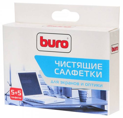 Салфетки Buro BU-W/D универсальные коробка 5шт влажных + 5шт сухих фото 2