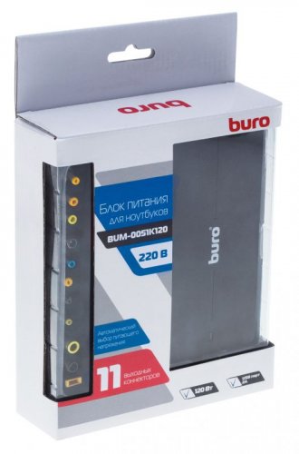 Блок питания Buro BUM-0051K120 автоматический 120W 12V-20V 11-connectors 6A 1xUSB 2A от бытовой элек фото 5