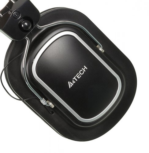Наушники с микрофоном A4Tech HS-200 черный 2.2м мониторные оголовье фото 3
