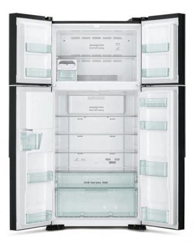 Холодильник Hitachi R-W660PUC7 GBK черное стекло (двухкамерный) фото 2