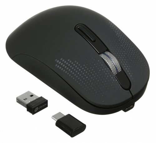 Мышь Оклик 636LWC черный оптическая (1600dpi) беспроводная USB/USB-C для ноутбука (6but) фото 11