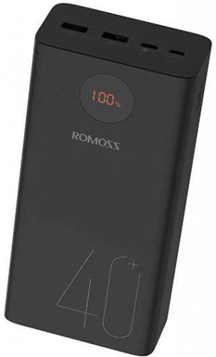 Мобильный аккумулятор Romoss PEA40 40000mAh 3A QC 2xUSB черный фото 2