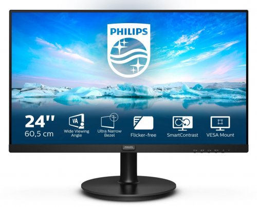 Монитор Philips 23.8" 241V8L(00/01) черный VA LED 16:9 HDMI матовая 250cd 178гр/178гр 1920x1080 D-Su
